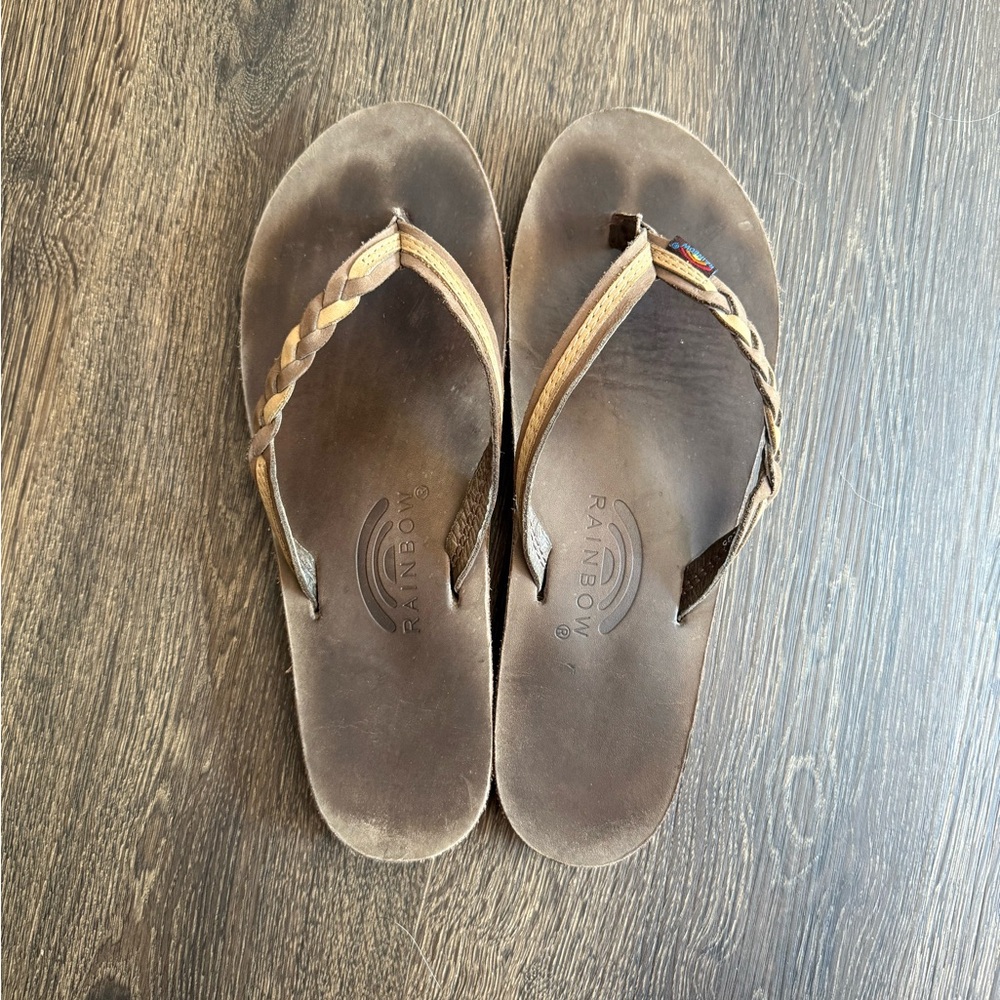 Rainbow brown leather Sandals